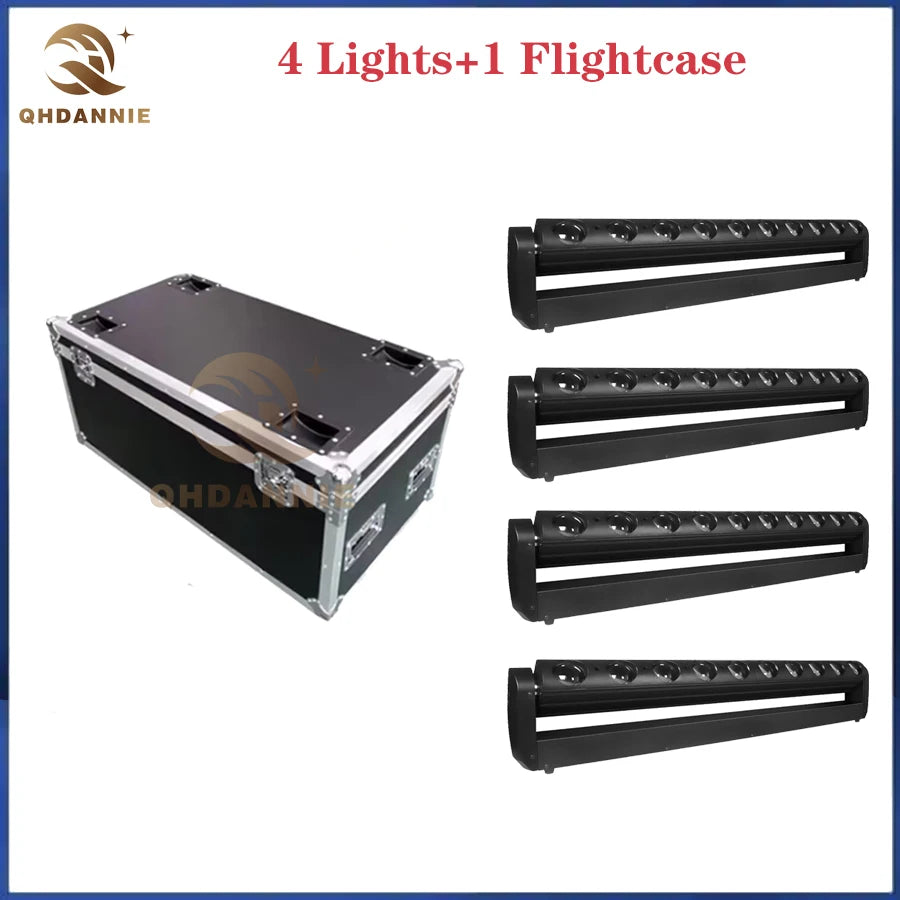 LED 10x40W RGBW 4in1 Beam  Moving Head  Light With Flightcase DMX512 DJ Projector Lights For Bar Party KTV Christmas Effect Lamp