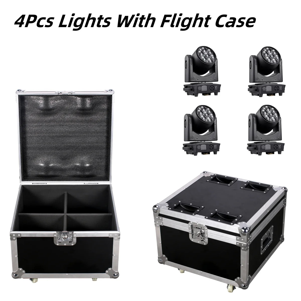 7x40W RGBW 4in1 LED Spotlight Wash/Beam /Zoom,Professional DJ/Bar Lighting Big Bee Eye Moving Head  disco strobe stage lights
