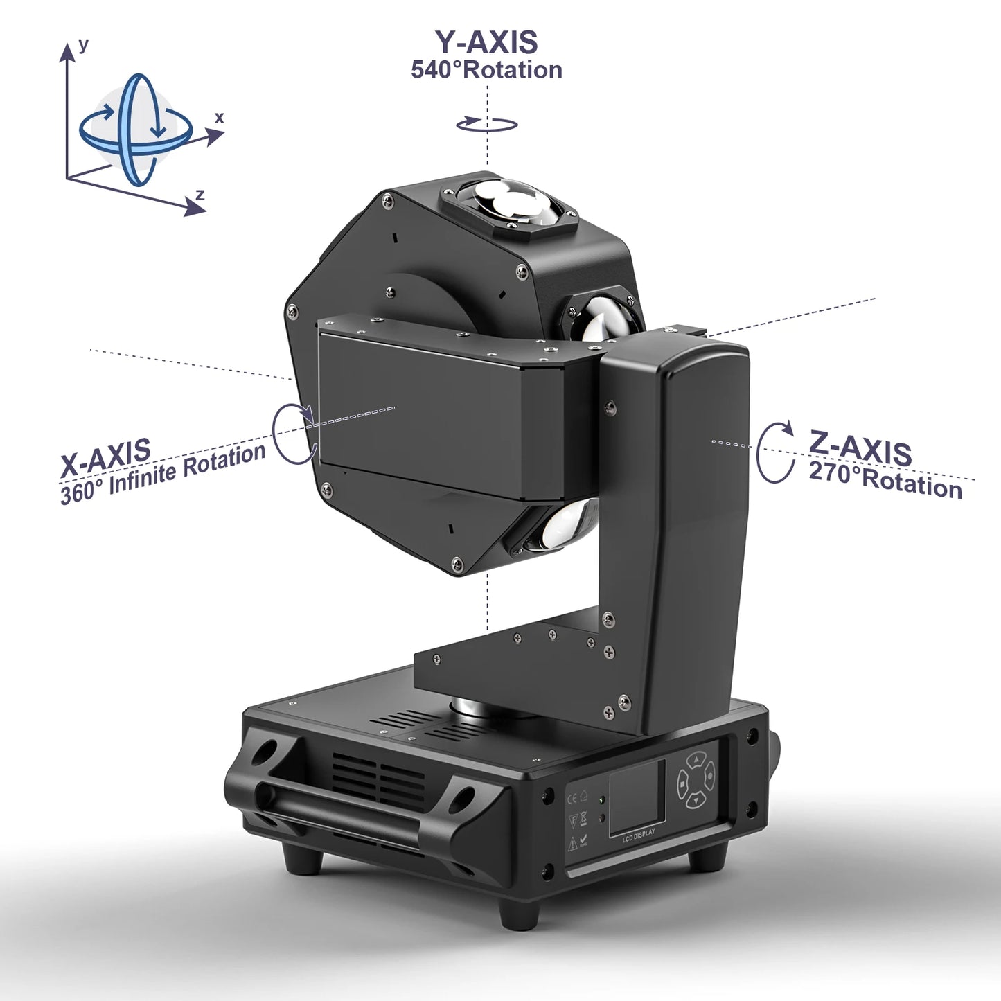 U'King 240W Beam Moving Head DJ Light 6LEDs RGBW 360° Rotating Stage Lights DMX512 For Disco Wedding Party Live Show Bar