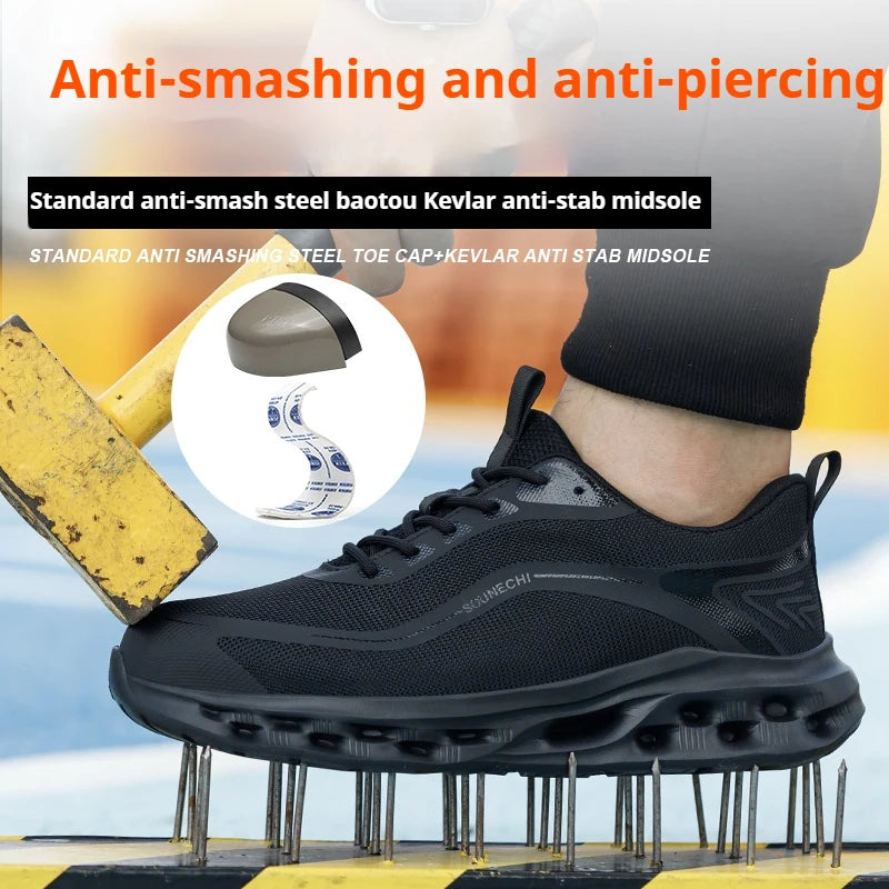 VEIGAR Mens Steel Toe Safety Shoes Puncture Proof Durable