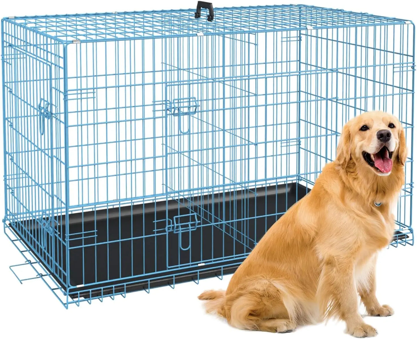 Dog Crates for Large Dogs Folding Mental Wire Crates Dog Kennels Outdoor and Indoor Pet Dog Cage Crate with Double-Door
