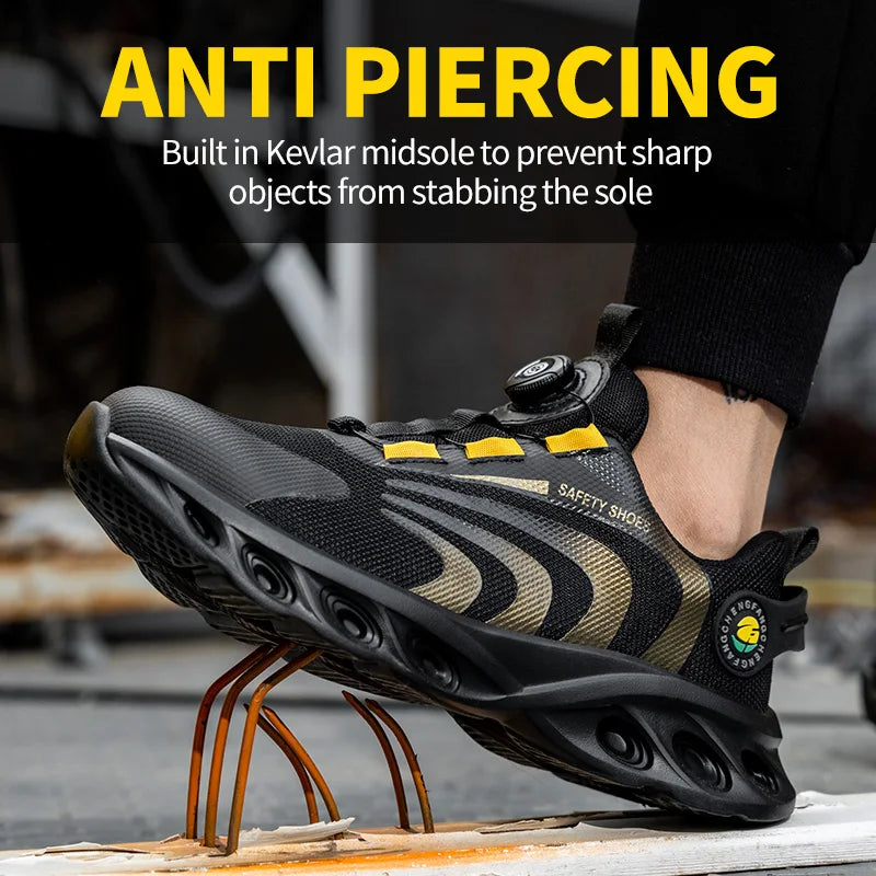 Lace Free Breathable Lightweight Safety Shoes For Men CE