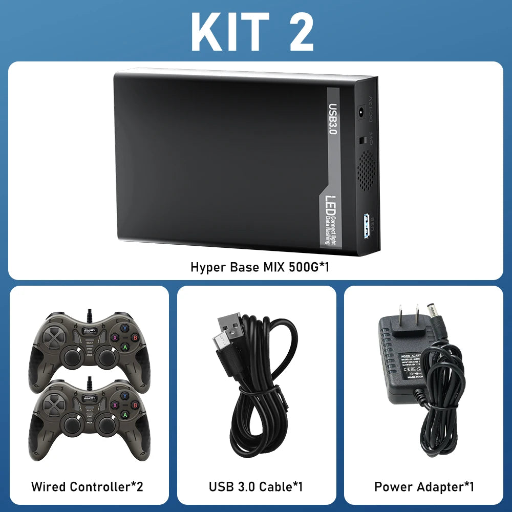 500G Retro Gaming HDD Console with 38200+ Games for XBOX/PS3/PS2/Switch/Wii/WiiU/DC/NES