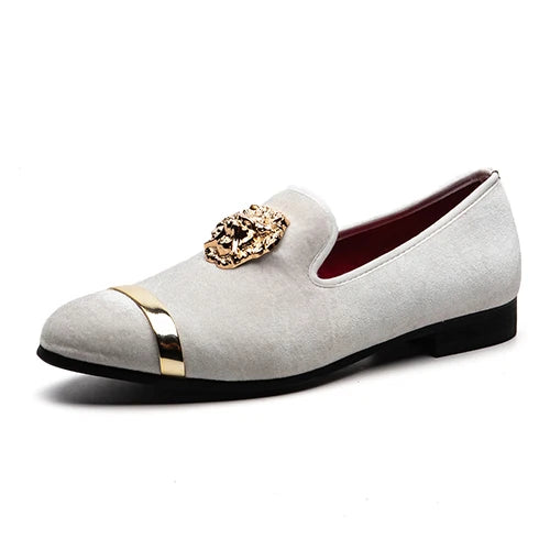 Meijiana Velvet Dress Slip On Glitter Loafers For Men