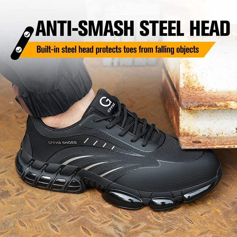 Breathable Lightweight Anti Smash Puncture Safety Shoes