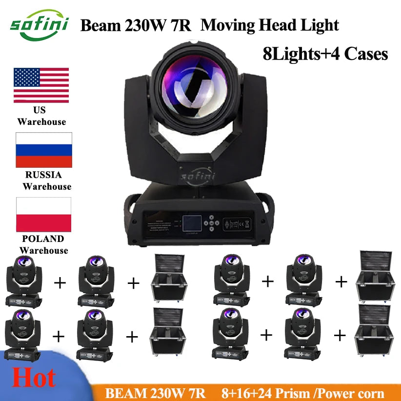 Beam 230 7R Moving Head Beam Sharpy 7R 230W Lyre Beam Light  For DJ Disco Stage Beam light Nightclub Parties Show Flightcase