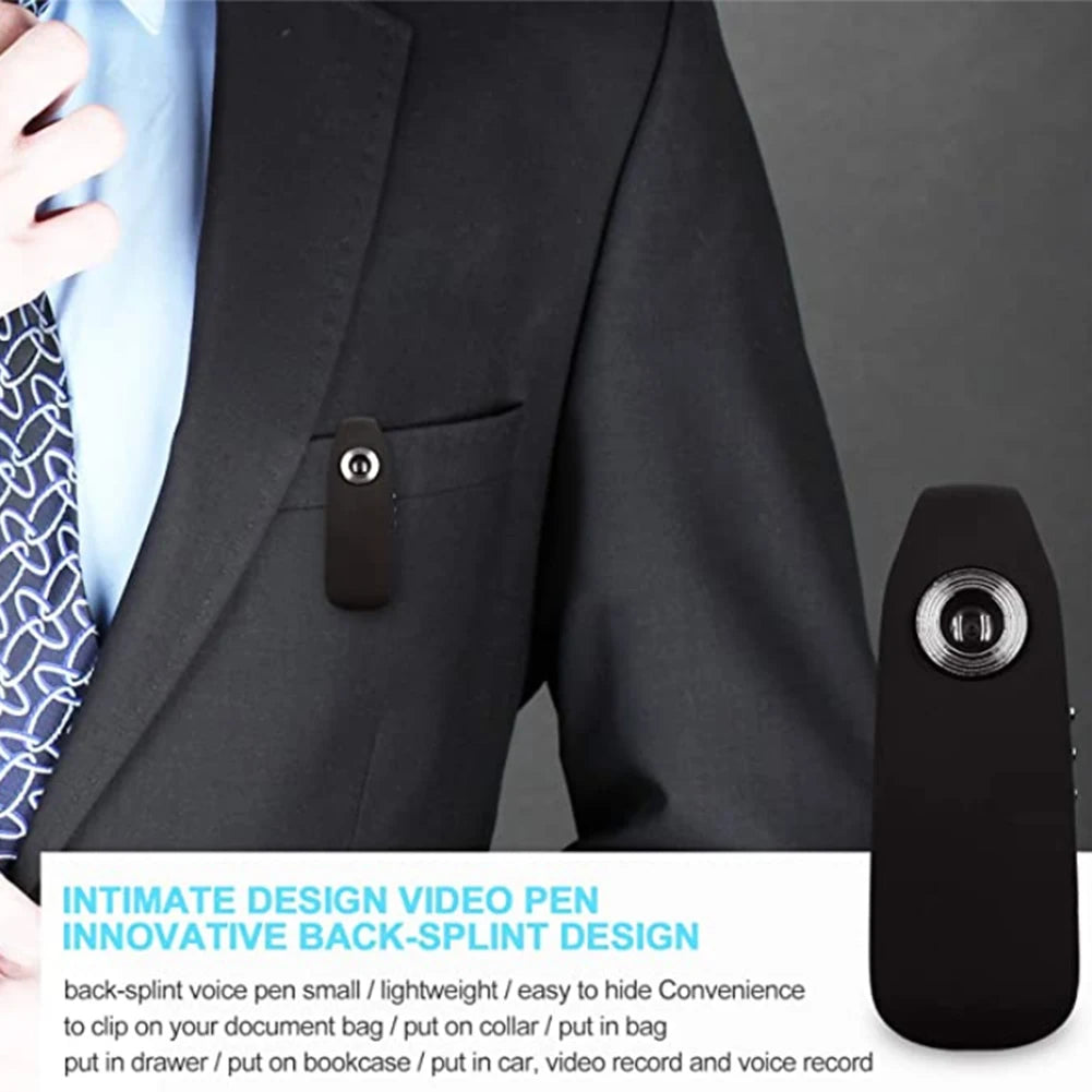 Portable Back Clip Camera HD Micro Cam Pocket Video Recorder Motion Detection for Outdoor Sport Interview Class Meeting