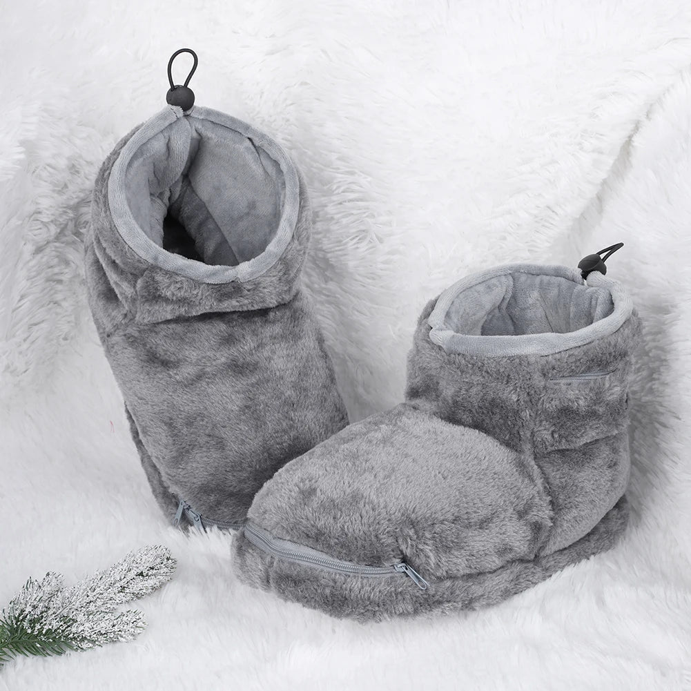USB Heater Foot Shoes Plush Warm Electric Slippers Comfortable Feet Heated Shoes Electric Heated Shoes for Women Men