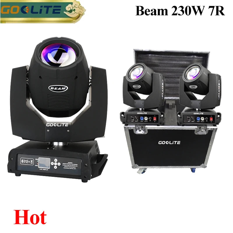 2pcs Stage Lighting Beam 7R 230W Moving Head With DMX512 Lyre DJ Projector Disco Party Professional Stage Equipment For Concert