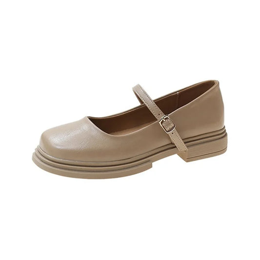 Oulylan Soft Soles Women Shoe Comfortable Thick Soled Leather Shoes Women Spring Autumn New 2024 British Style Shoes for Women