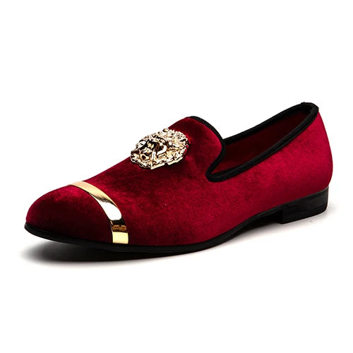 Meijiana Velvet Dress Slip On Glitter Loafers For Men