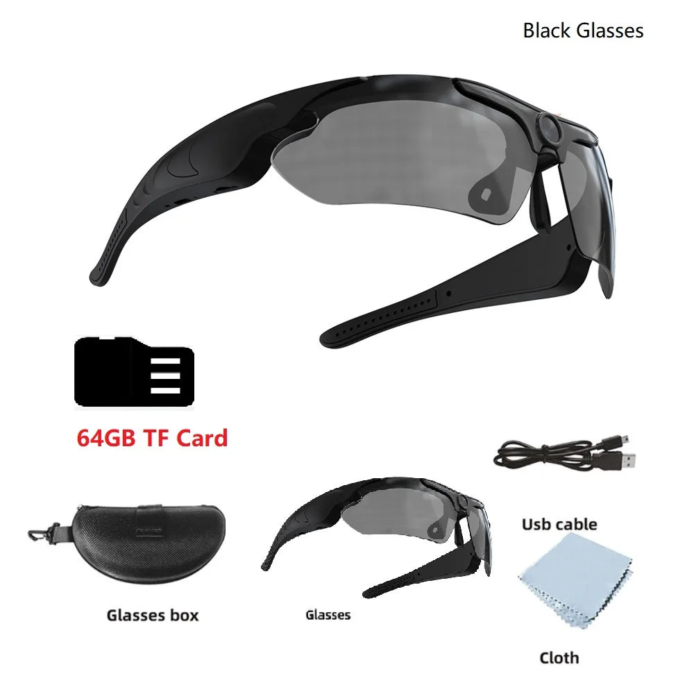 Wearable HD 1080P Camera Outdoor Cycling Glasses Polarized Lens