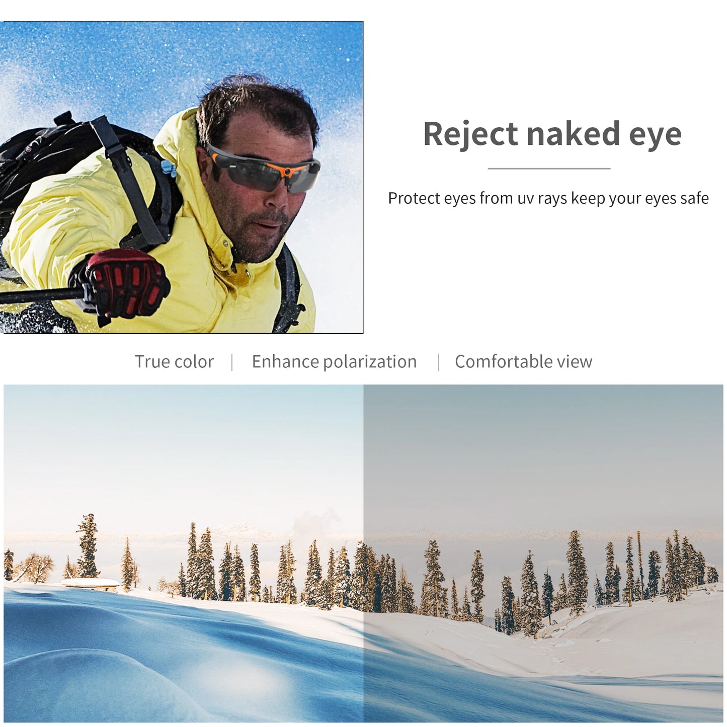 Wearable HD 1080P Camera Outdoor Cycling Glasses Polarized Lens