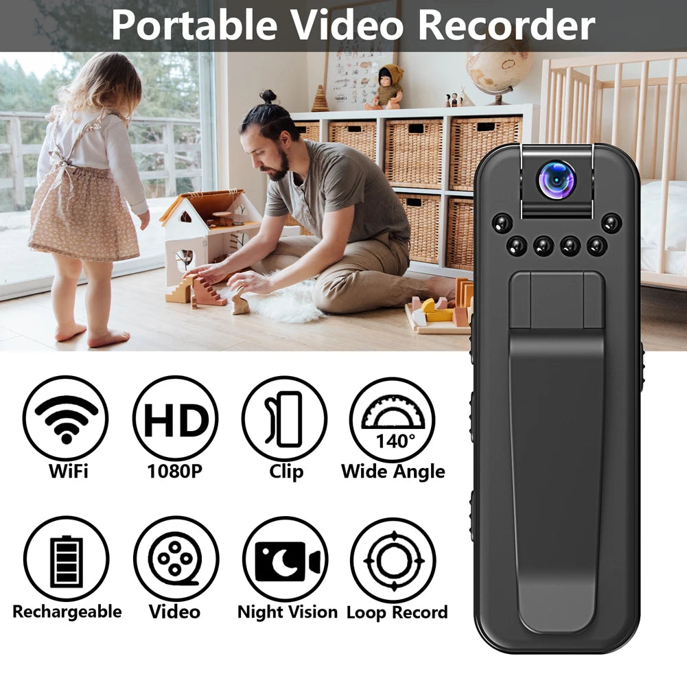 HD 1080P Mini Camera Motion Detection Infrared Night Vision Portable Digital Video Recorder Police Body Cam Miniature Camcorder