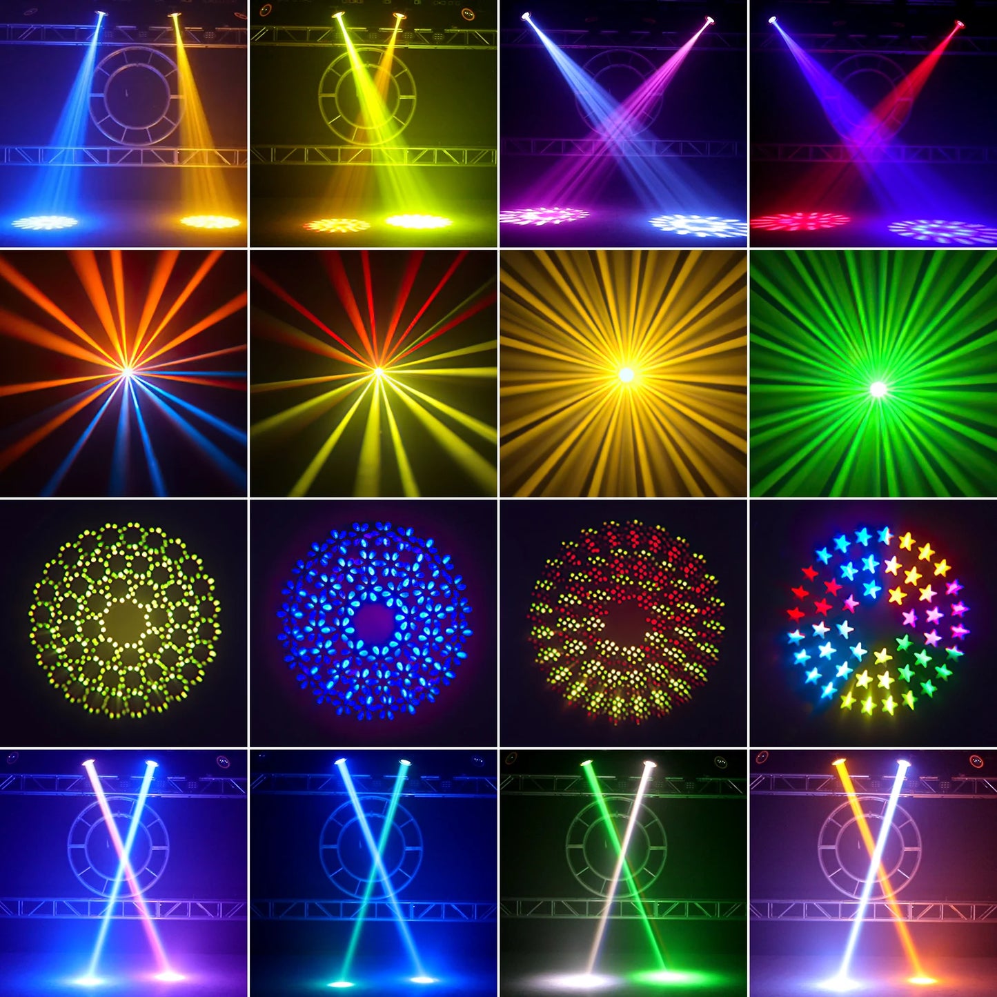 U'King 230W Moving Head Stage Light 16CH DMX512 Beam 7R DJ Projector Disco Party Show Professional Stage Equipment Effect Light