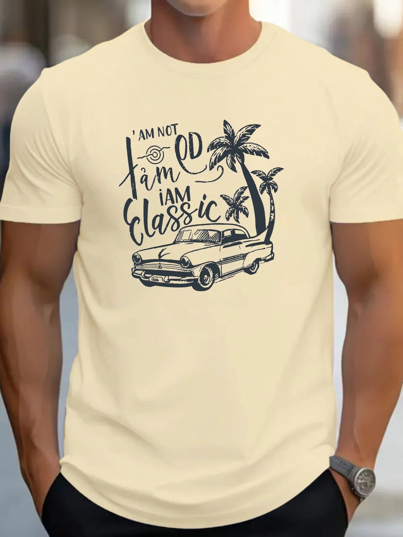 Fashion Print Cotton short-sleeved T-shirt American fashion trendy brand printed bottoming shirt for men and teenagers spring an