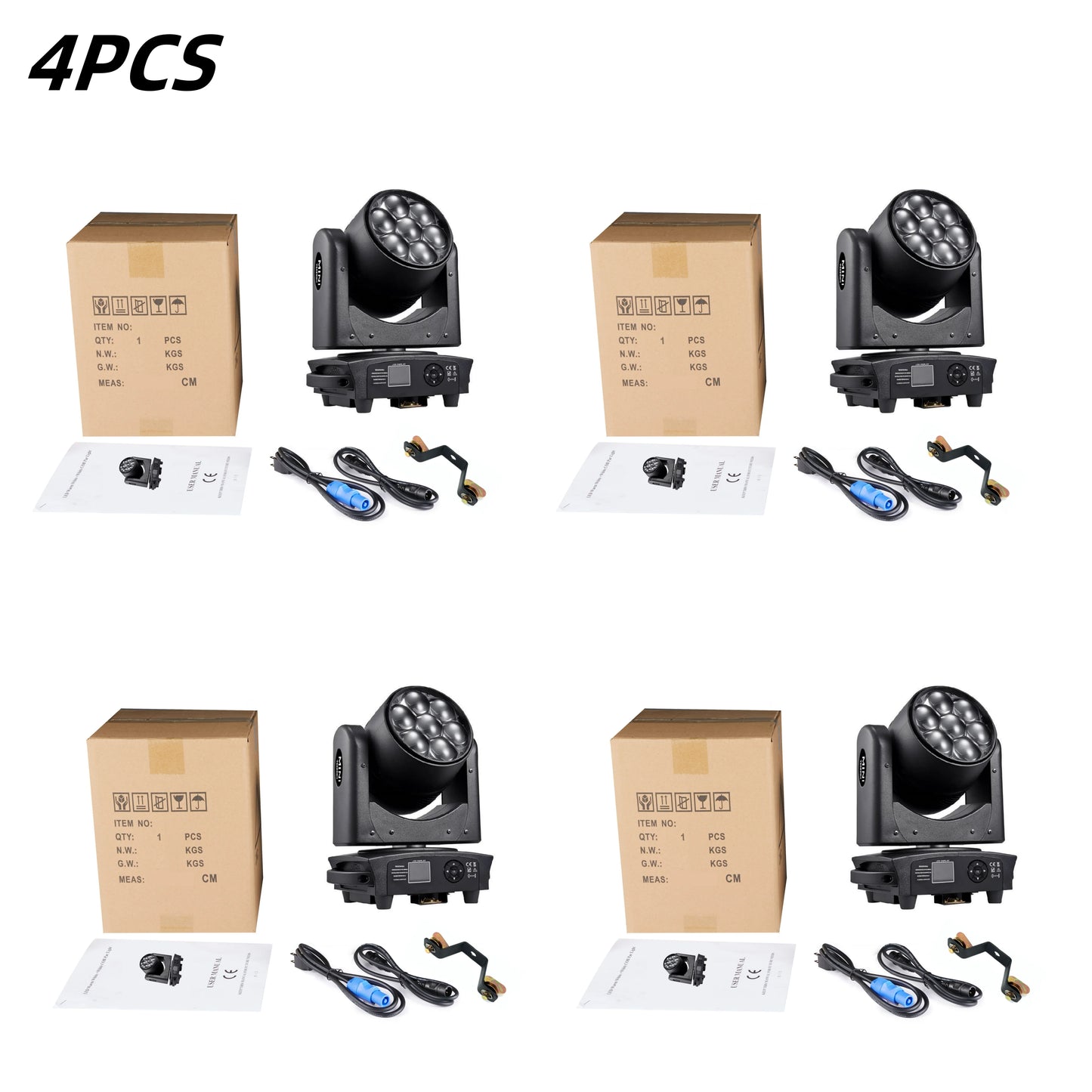 7x40W RGBW 4in1 LED Spotlight Wash/Beam /Zoom,Professional DJ/Bar Lighting Big Bee Eye Moving Head  disco strobe stage lights