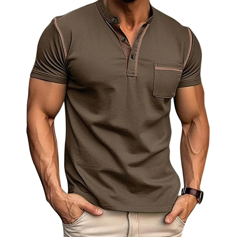 Men s Lightweight V-Neck T-Shirt Breathable  Fit Short Sleeve Casual Tee Soft Comfortable Summer Tops with Pocket