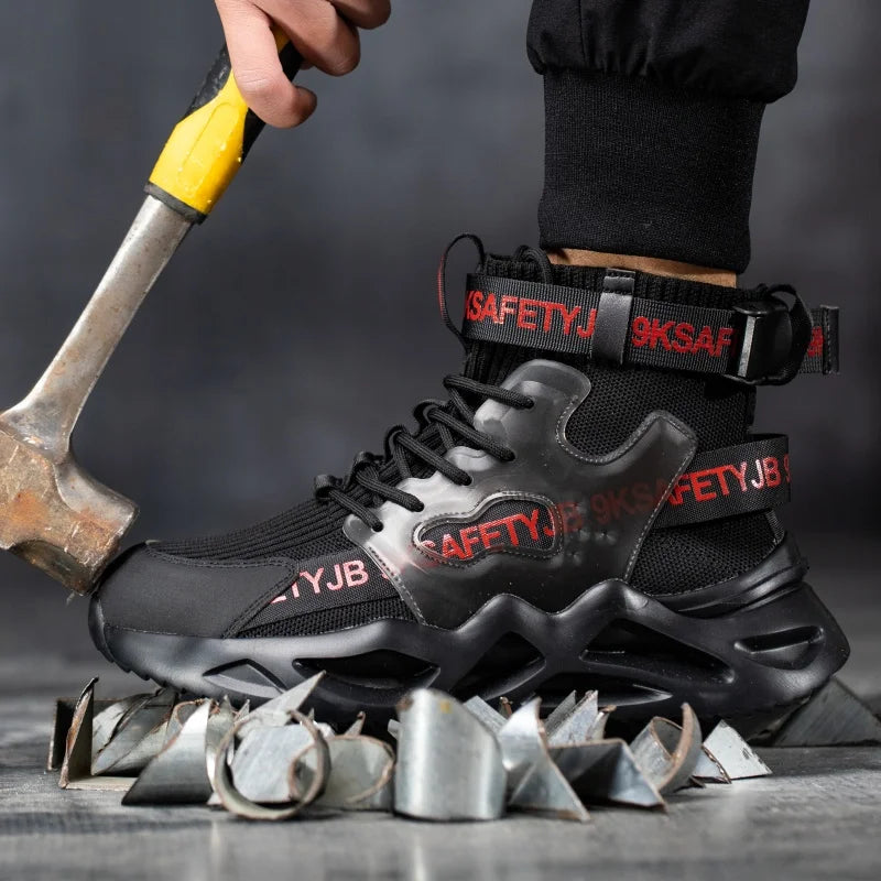 VEIGAR Men Safety Shoes Steel Toe Work Boots Lightweight