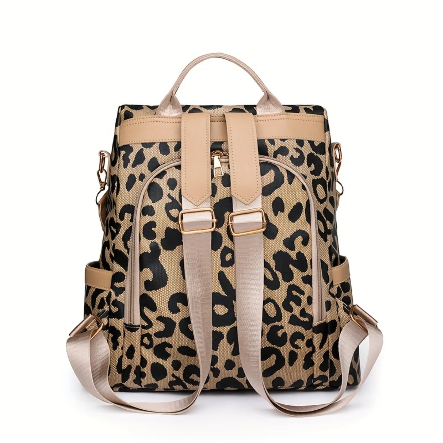Leopard Print Anti-theft Travel Backpack Purse for School Work Travel