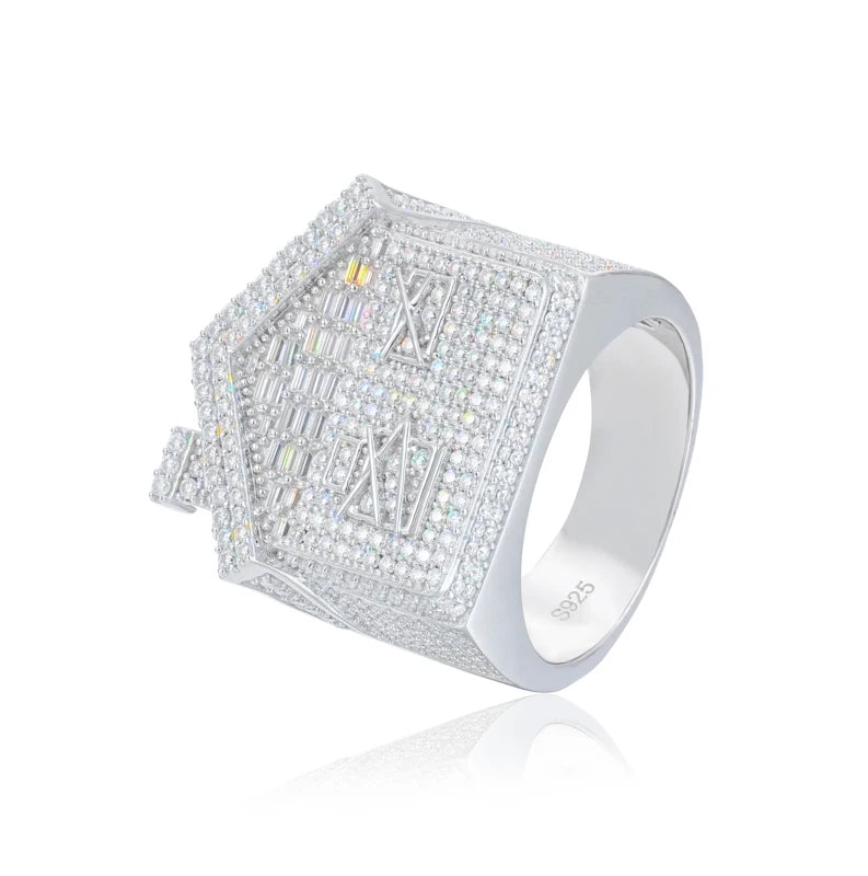 Unisex Baguette Moissanite Cross Rings S925 Jewelry