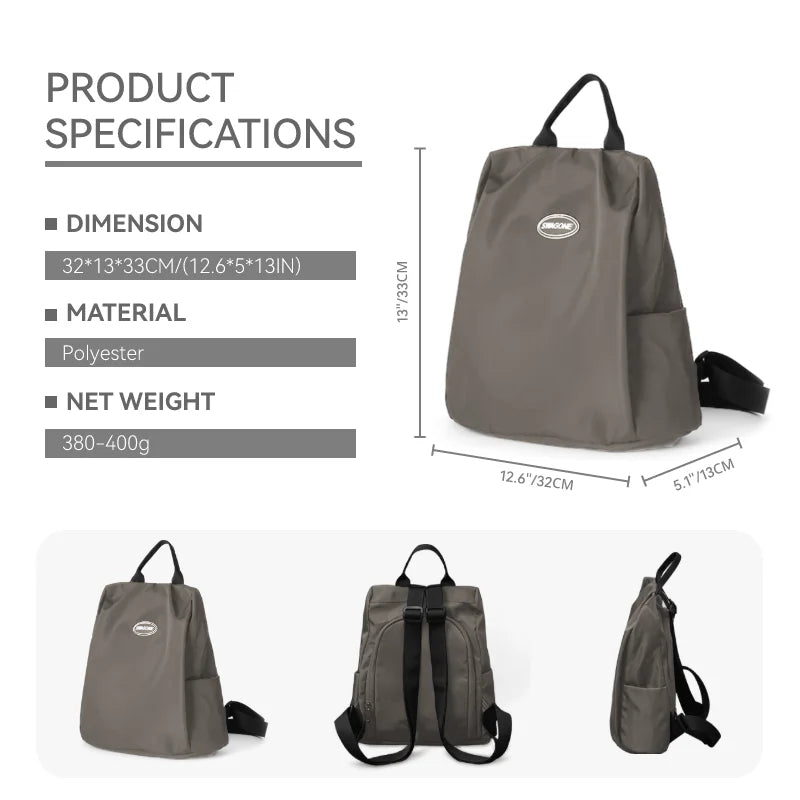 High Quality Solid Anti Theft Backpacks Nylon Fashion SchoolBag Luxury Designer Brand Women's Backpacks Ladies Travel Knapsack