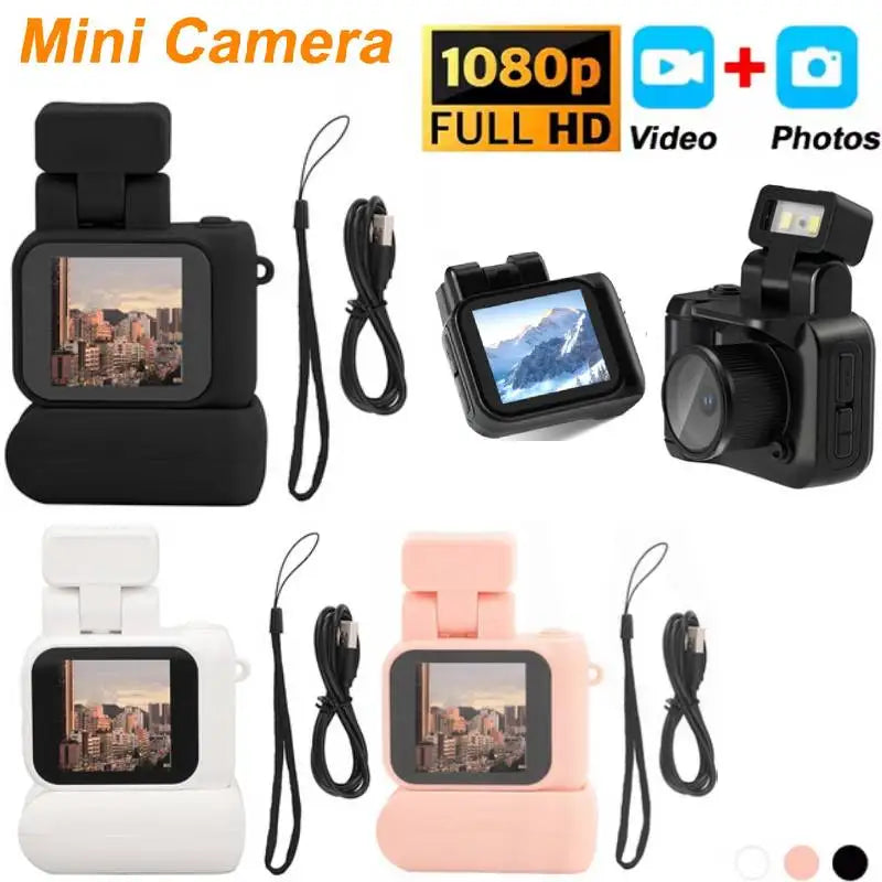 Y4000 Mini Camera with Screen HD 1080p Portable Video Recorder with Flash Light Battery Dock Retro Ultra Student Digital Camera