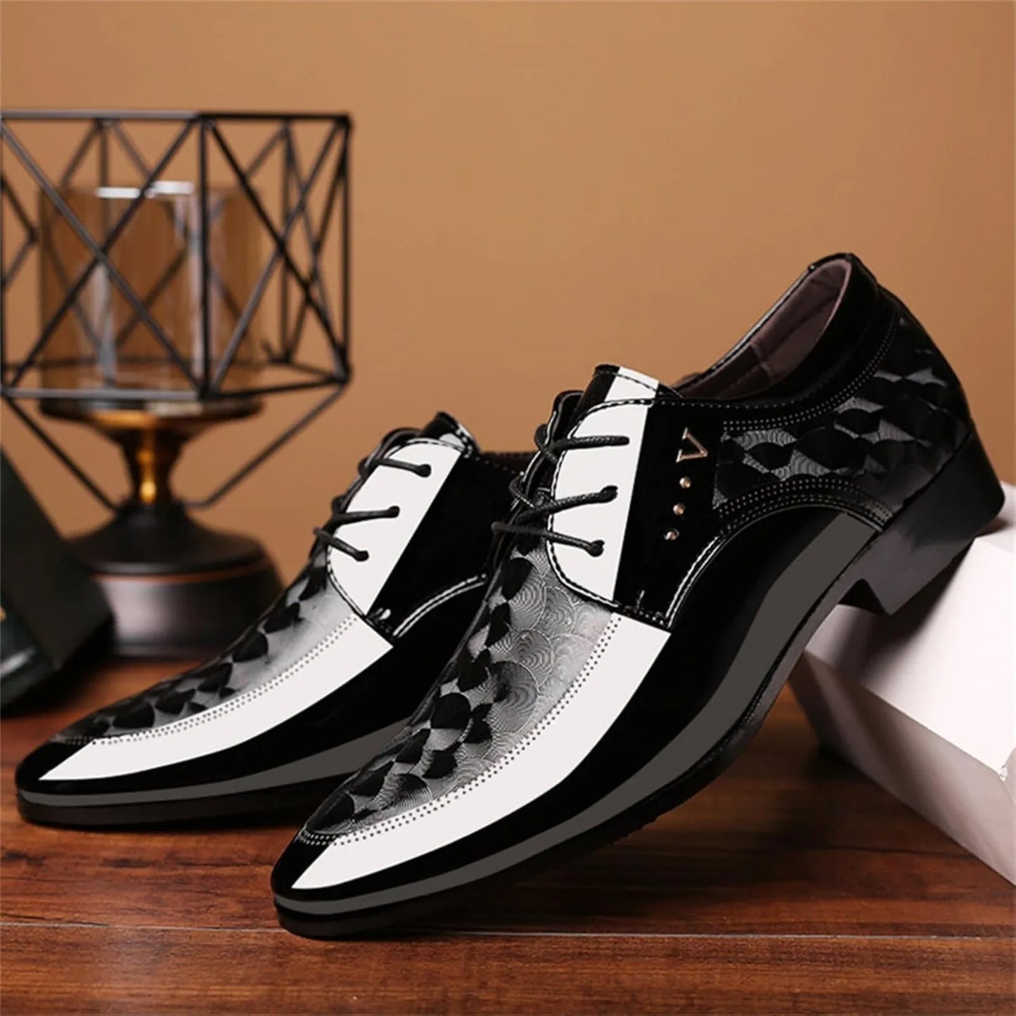 Mens Moire Pattern Oxford Shoes Formal Dress Lace Up Italy