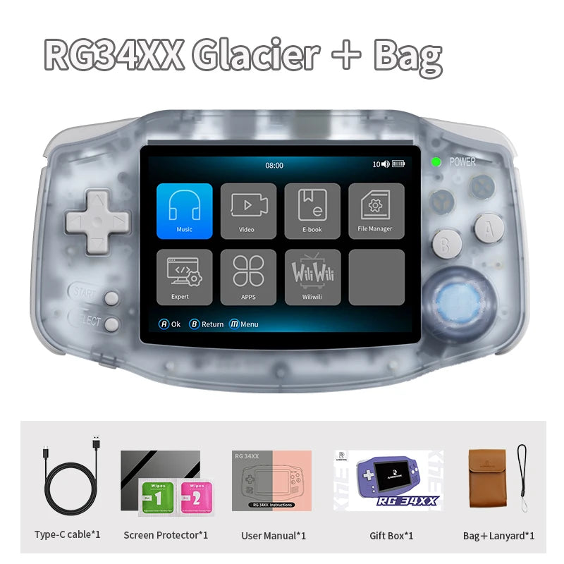 ANBERNIC RG 34XX Retro Handheld Game Console 3.4” HD IPS 720*480 Screen Linux 64-bit Wifi Bluetooth RG34XX Video Gaming Consoles