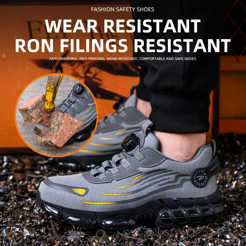 Breathable Lace Free Soft Sole Work Shoes Anti Puncture