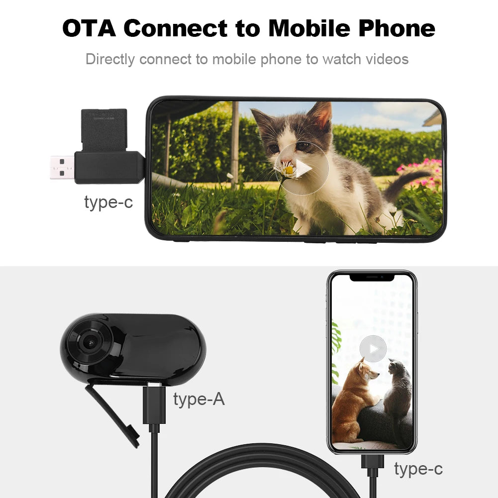 HD 1080P Mini Body Cam No WiFi Needed Dog Cat Pet Camera Collar Pet Sport Camera Video Records with 32G Card for Indoor/Outdoor