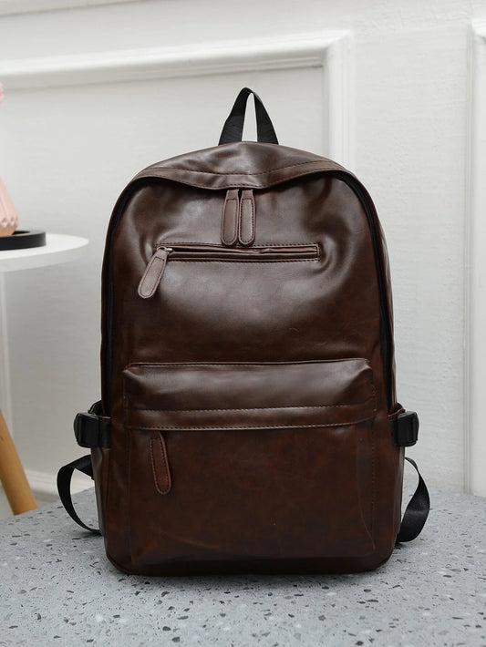 15Inch Foldable Men Minimalist Large Capacity Backpack, Schoolbag For Travel, College, School Leather Bag Vintage Vacation Sport