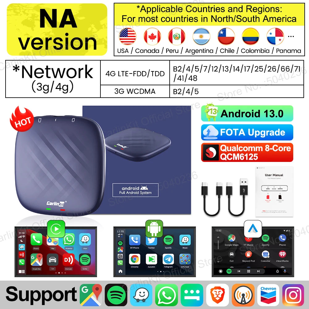 CarlinKit 8G+128G Android 13 CarPlay AI Box Upgrade