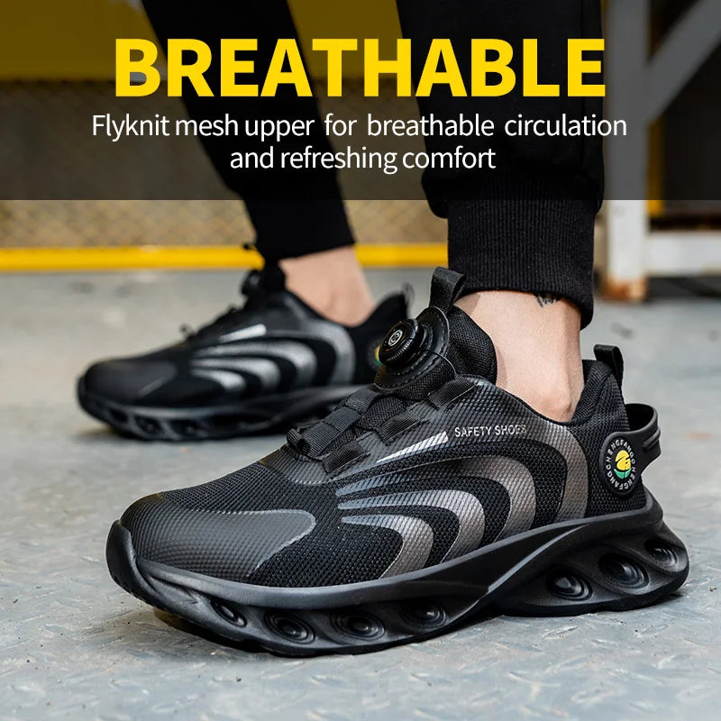 Lace Free Breathable Lightweight Safety Shoes For Men CE