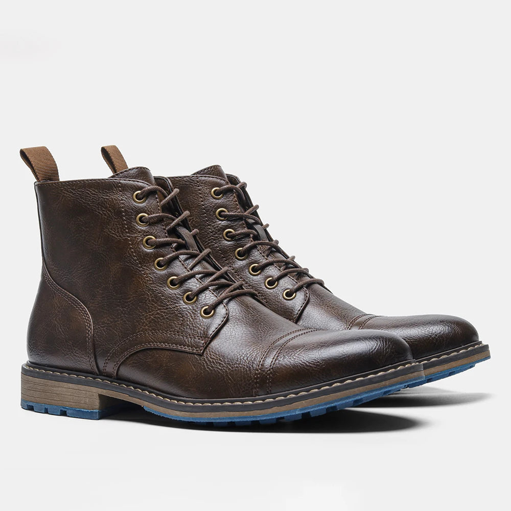 Hecrafted Men Ankle Boots Western Style Comfortable