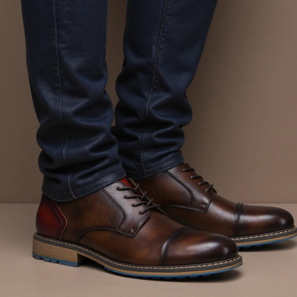 Retro Men Derby Shoes Men Casual shoes Fashion Men Leather Shoes
