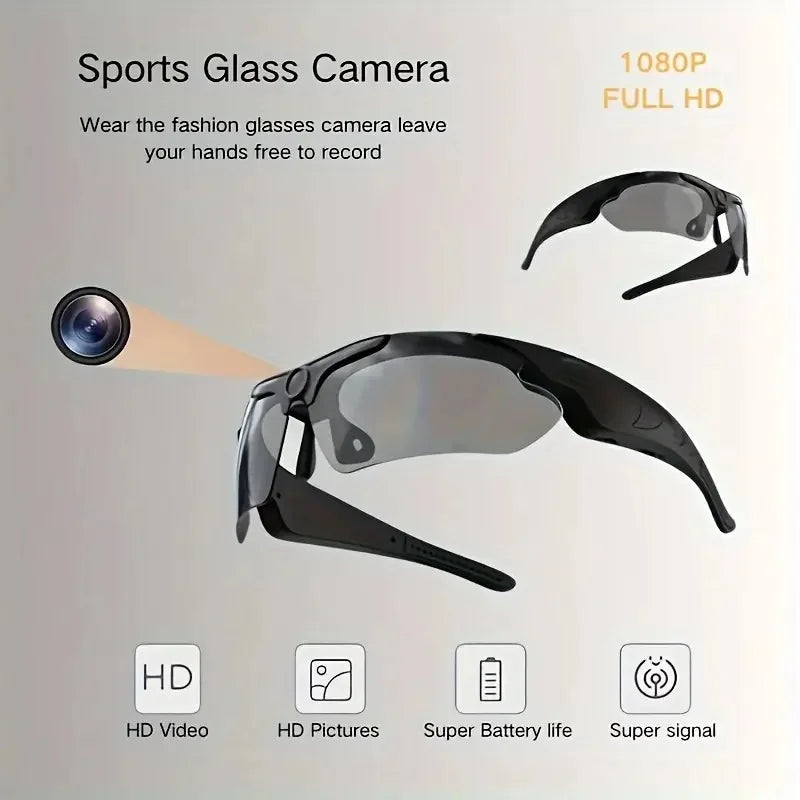 Wearable HD 1080P Camera Outdoor Cycling Glasses Polarized Lens