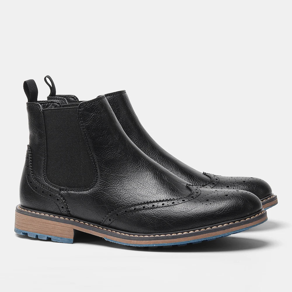 Hecrafted Men Ankle Boots Western Style Comfortable