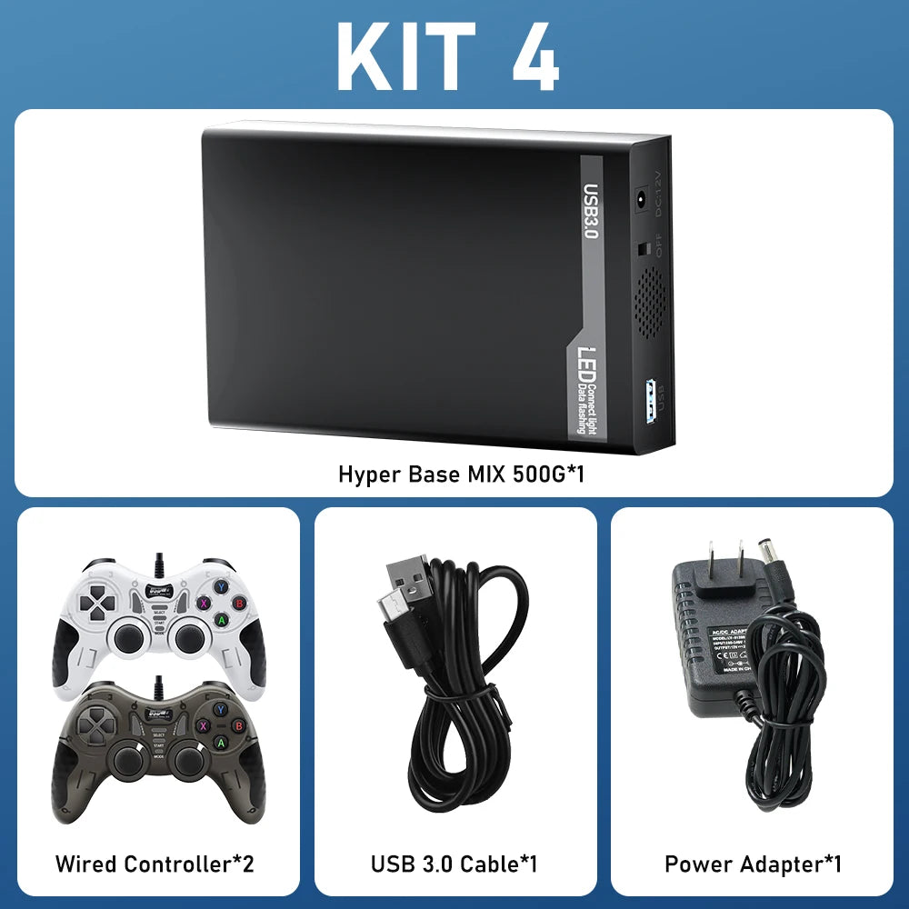 500G Retro Gaming HDD Console with 38200+ Games for XBOX/PS3/PS2/Switch/Wii/WiiU/DC/NES