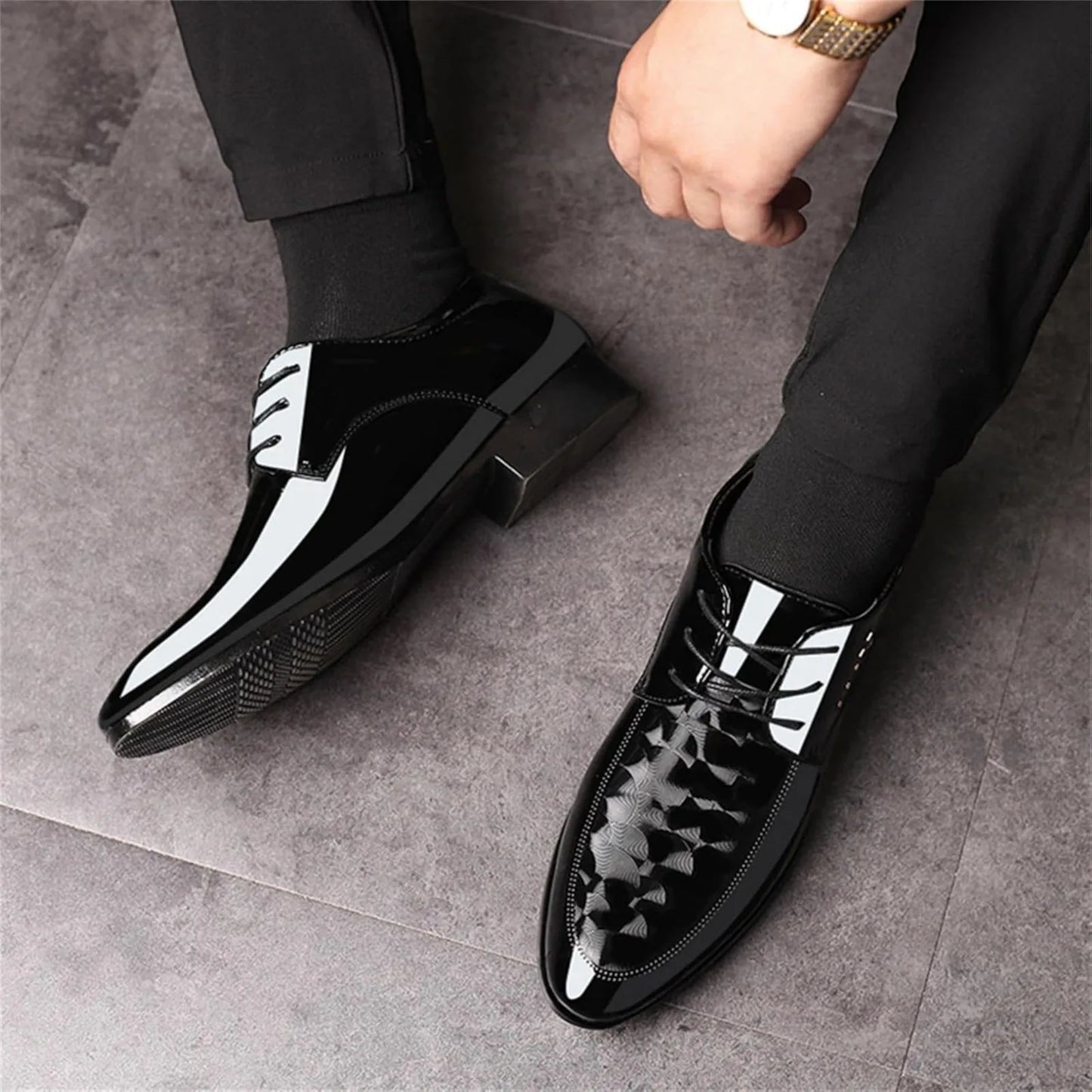 Mens Moire Pattern Oxford Shoes Formal Dress Lace Up Italy