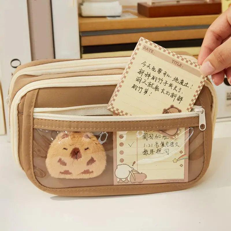 1Pc Large Capacity Pencil Case Flip Cover Stationery Pencil Bag Simple Stationery Storage bag School Office Supplies Stationery