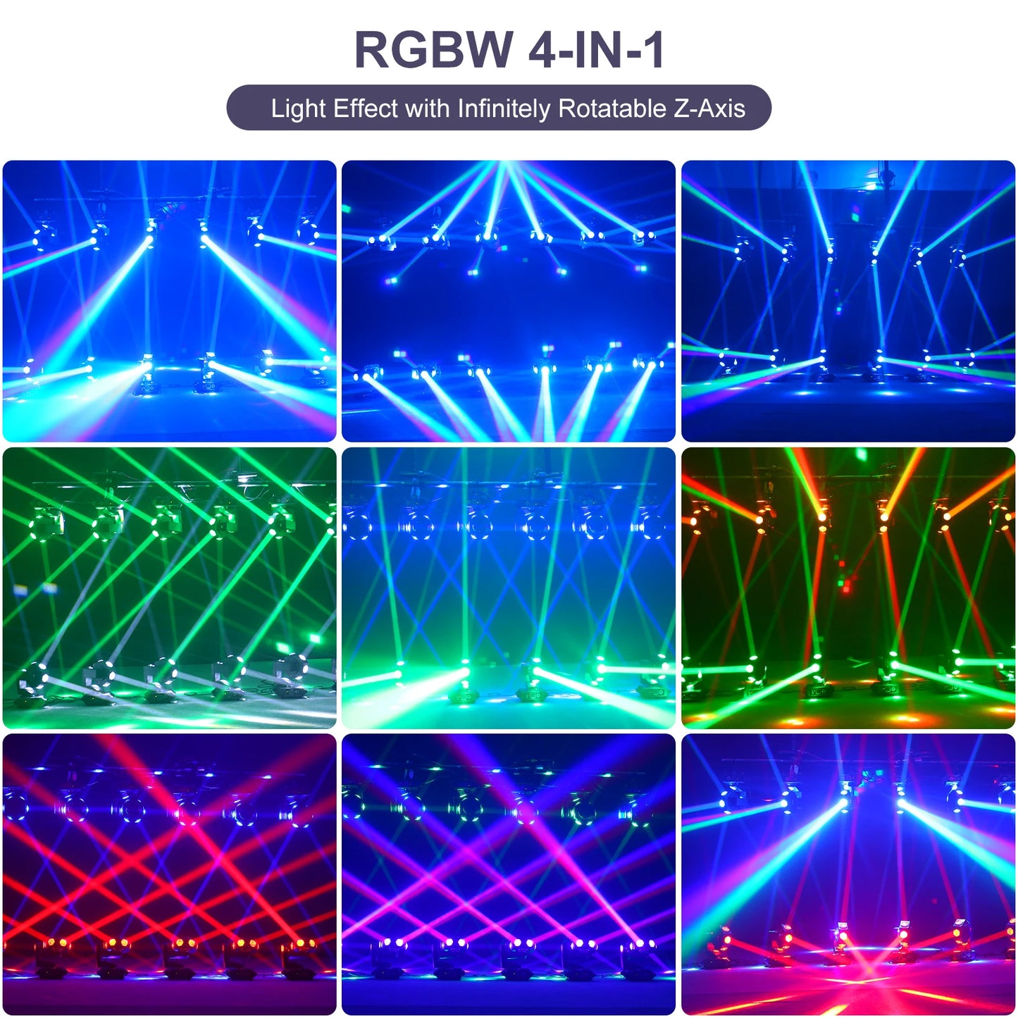 U'King 240W Beam Moving Head DJ Light 6LEDs RGBW 360° Rotating Stage Lights DMX512 For Disco Wedding Party Live Show Bar