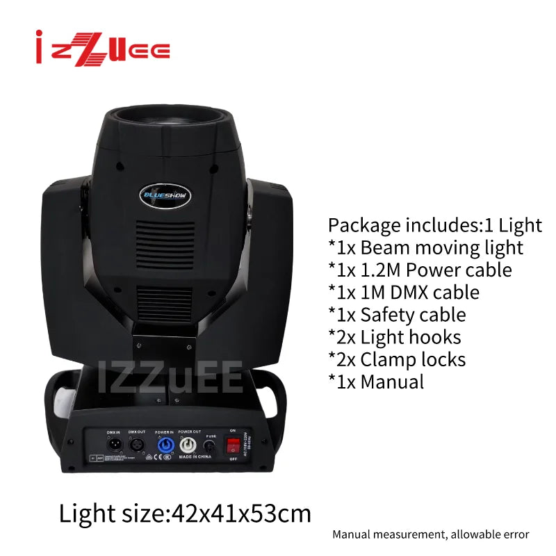 230W 7R Moving Head Light Beam DMX512 Professional Stage Light for DJ Disco Bar Party 24 Prism LED Rainbow Effect Light 