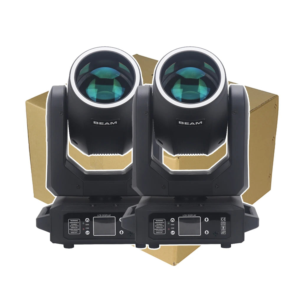2Pcs/lot LED With Ring Moving Head Light 200W Beam+Spot+18 Rotating Prisms+Rainbow Effect Dmx Stage Light Effect Light Disco Dj