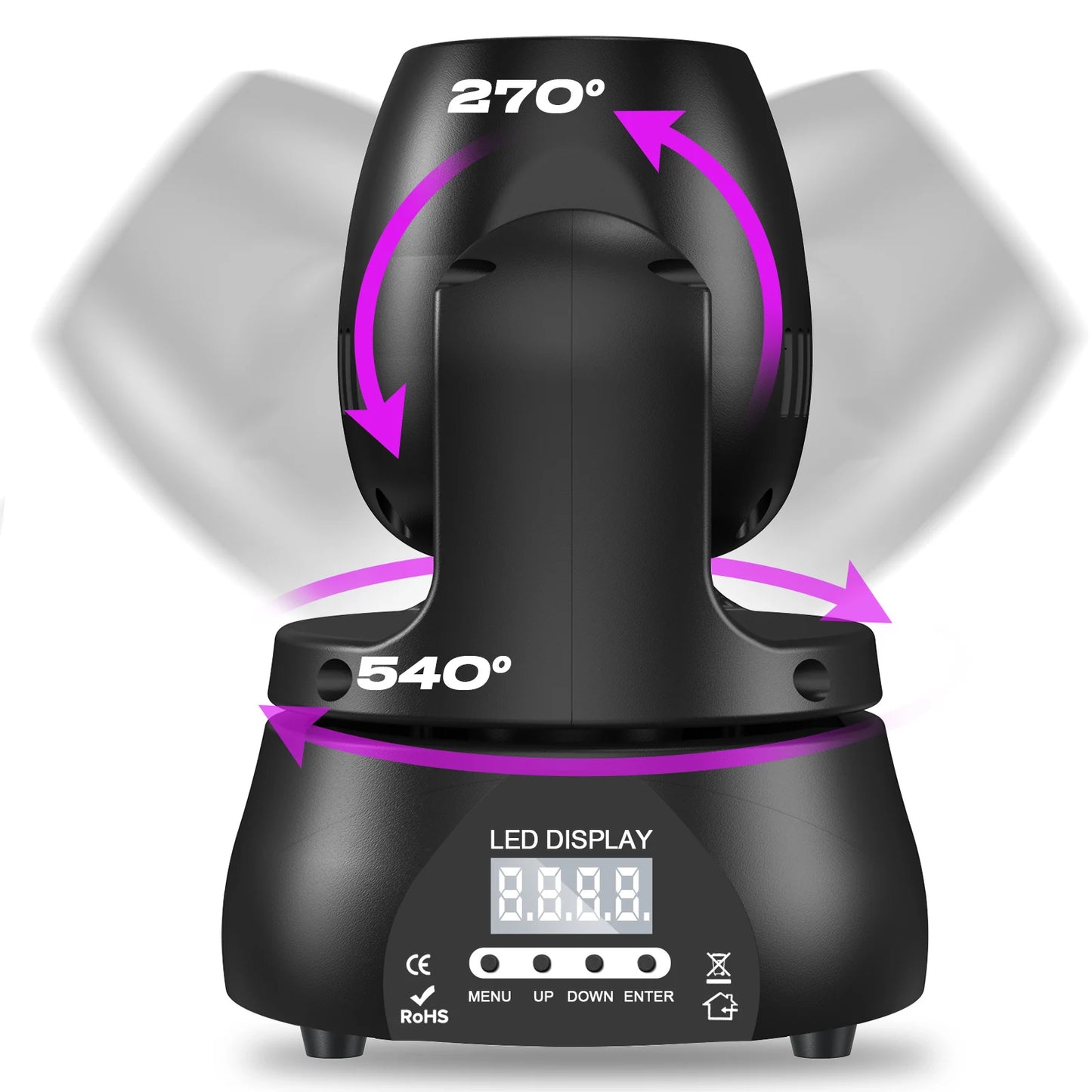 U'King 40W Beam Moving Head Light DMX512 RGBW Stage Light for DJ Concert Party Wedding Nightclub Professional Effect Lighting