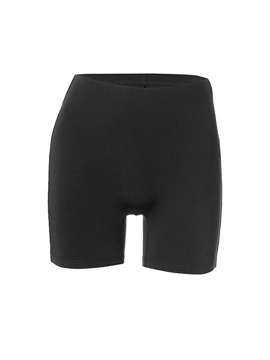 Women s High Waist Biker Shorts Stretchy Solid Color Bodycon Short Pants Summer Fashion Casual Cycling Shorts with Elastic