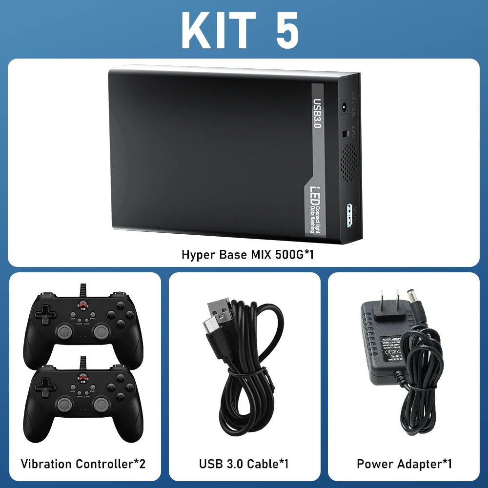 500G Retro Gaming HDD Console with 38200+ Games for XBOX/PS3/PS2/Switch/Wii/WiiU/DC/NES