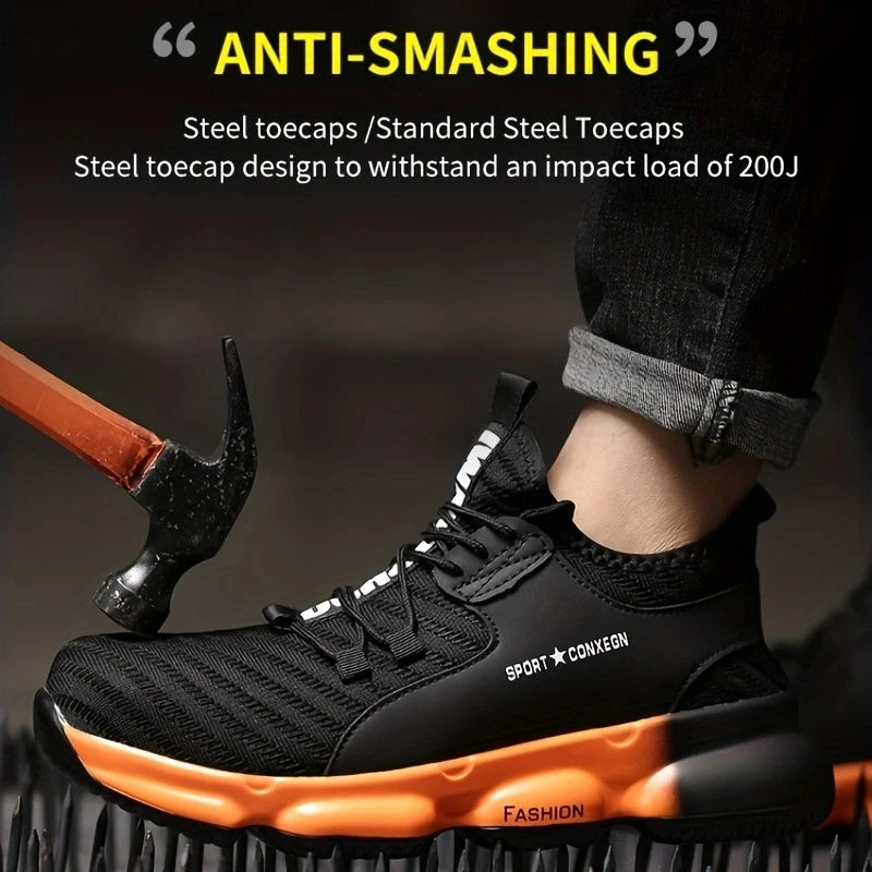 Department Safety Shoes Mens Anti Smash Puncture Breathable