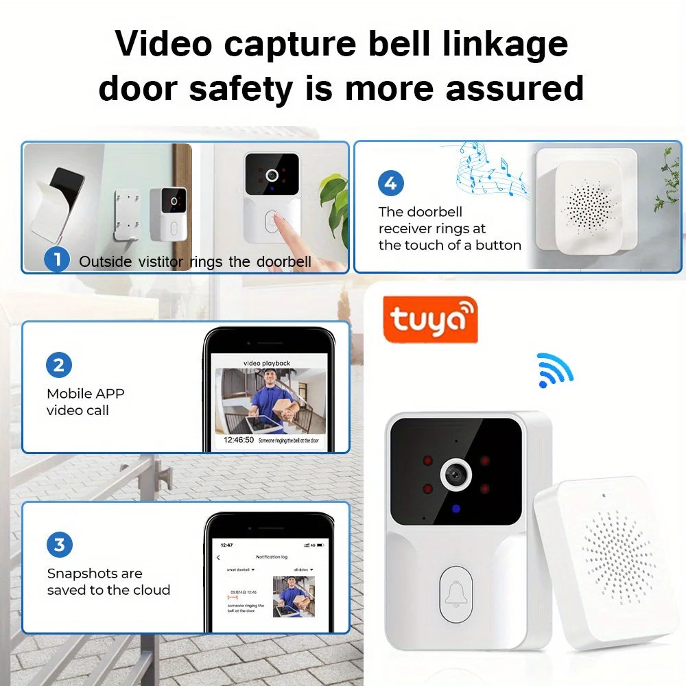 Tuya Smart Video Doorbell Camera HD Wireless for Home Security