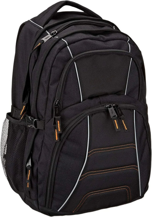 Basics Laptop Backpack for School, Work, Travel, Fits Up to 17-inch Laptops, Binders, Black
